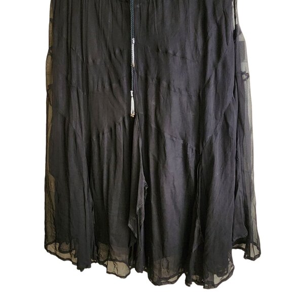 Silversteam Black Layered Maxi Tie Waist plus Size 2x-3x Goth Hippie Boho - Picture 5 of 10